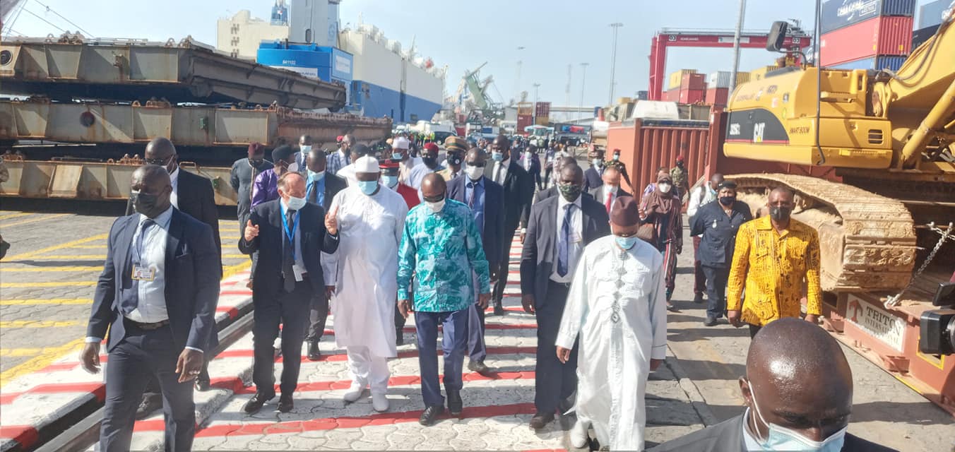 Coopération : Alpha Condé et Adama Barrow visitent les chantiers réalisés par Alport-Conakry