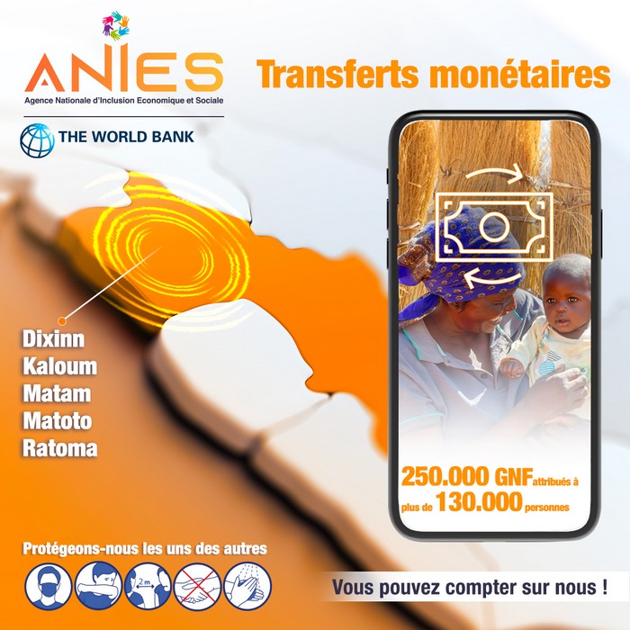 ANIES : mise à disposition des Transferts monétaires ce mercredi 30 juin 2021 à Conakry.